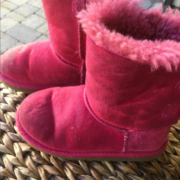 UGG Other - UGG Bailey Bow Pink Kids Girls Boots Size 11
